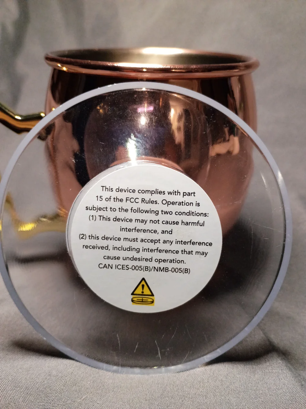 Copper Finish Moscow Mule Mug with Gold Handle - Home Kitchen